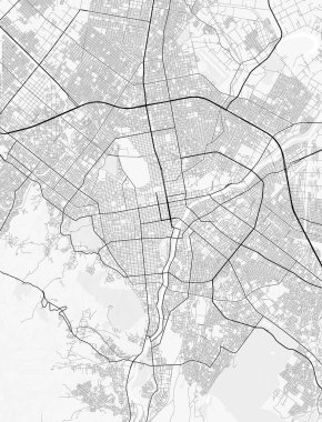 Sapporo Şehir Haritası. Ev ve ofis dekorasyonu için minimalist siyah-beyaz çizgili resim posteri, duvar kağıdı, duvar sanatı ve harita kaynakları