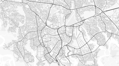 Liman Harcourt Şehir Haritası. Ev ve ofis dekorasyonu için minimalist siyah-beyaz çizgili resim posteri, duvar kağıdı, duvar sanatı ve harita kaynakları