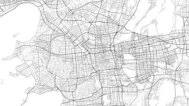 Suzhou Şehir Haritası. Ev ve ofis dekorasyonu için minimalist siyah-beyaz çizgili resim posteri, duvar kağıdı, duvar sanatı ve harita kaynakları