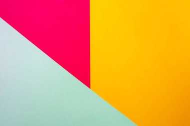 Minimalist pembe, sarı ve açık mavi arkaplan. Boşluğu kopyala