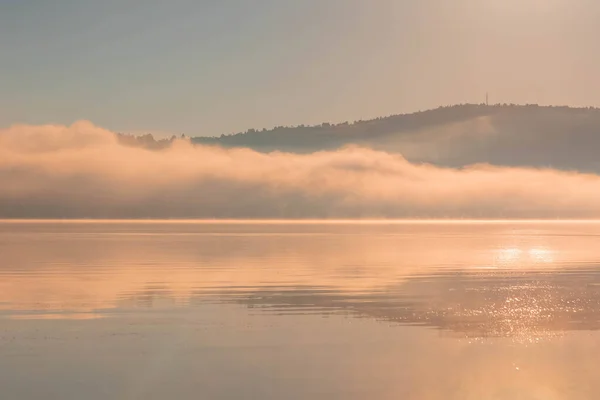 Morning Mist Lake Vlasina Lake Eastern Serbia — Stock Photo, Image