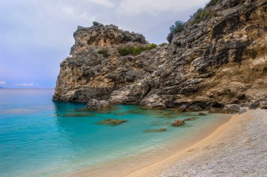 Yunanistan 'da yaz manzarası, Lefkada. Arkaplan, boşluğu kopyala