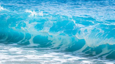 Close-up of a beautiful blue wave in Lefkada, Greece clipart