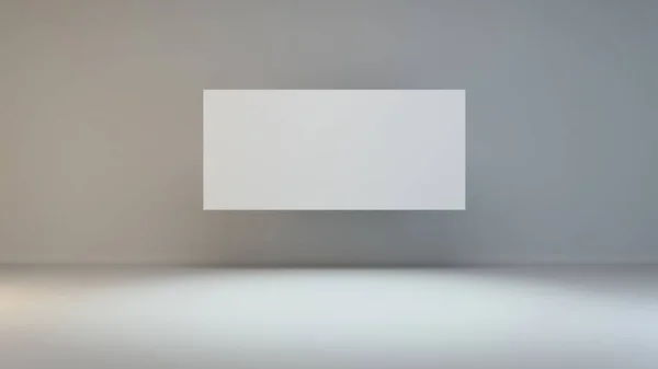 Blank white minimalist frame like canvas on wall with under spot light in the empty room realistic 3D rendering