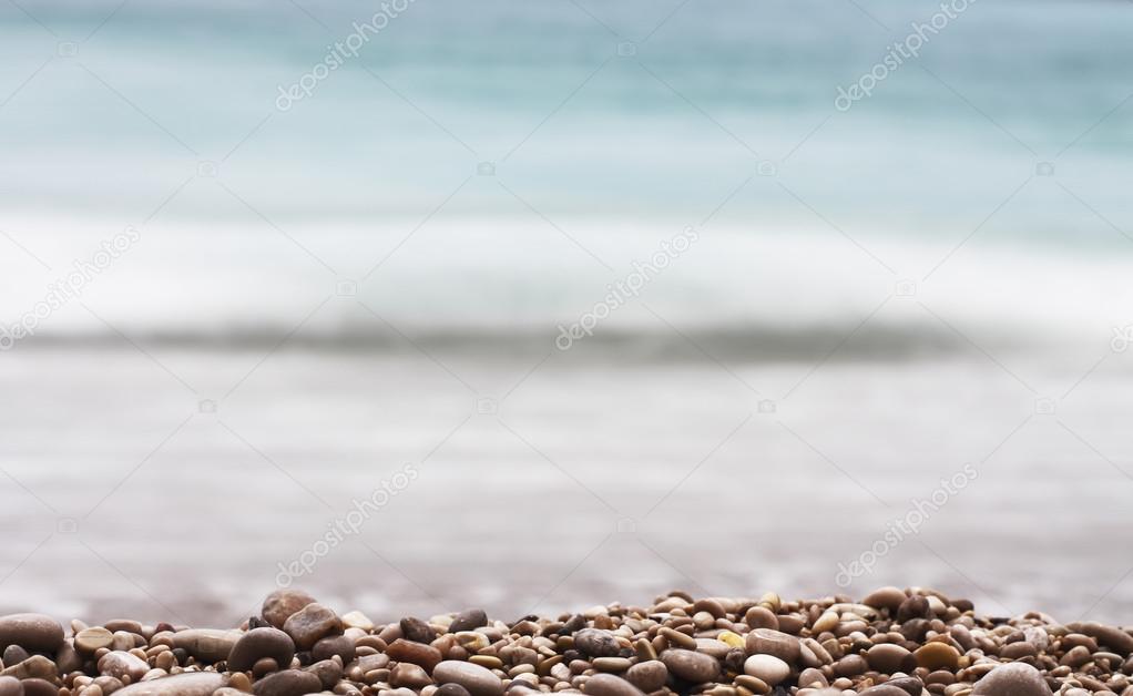 Gravel Depth Of Field and sea background