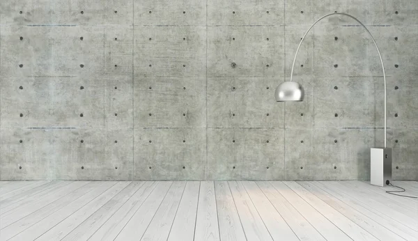 Decoración de estilo loft de pared de hormigón con luz de suelo, fondo, tem — Foto de Stock