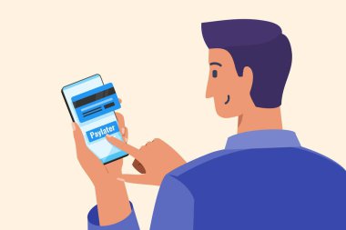 Young Man Using Paylater or Pay Later Feature To Do a Short Term Loan for Purchasing an Item Online in Mobile Phone Apps. 