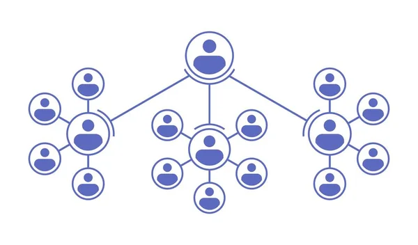 Organization Chart Company Government Hierarchy Corporate Structure Flat Vector Illustration — Stok Vektör