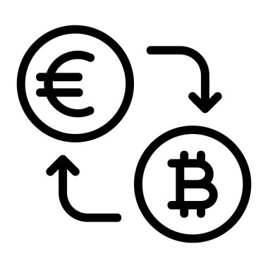 Cyptocurrency Simgesine Euro Değişimi