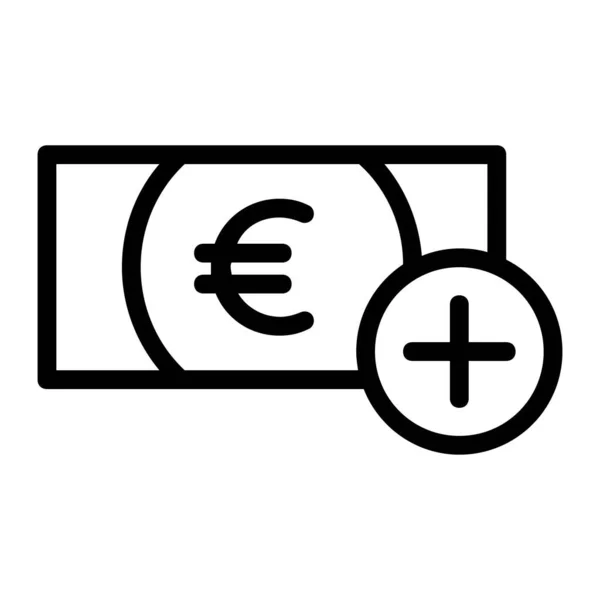 Euro Digital Money Icon Hinzufügen Oder Aufladen — Stockvektor