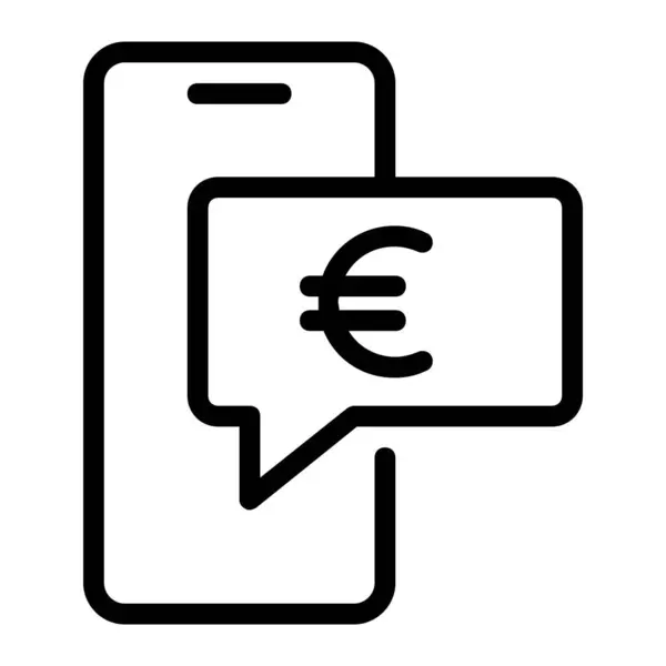 Euro Relacionado Com Ícone Notificação Telefone Móvel —  Vetores de Stock