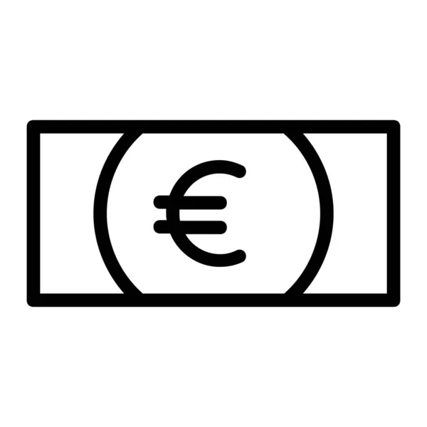 Moneda Euros Billete Moneda Papel Icono — Vector de stock