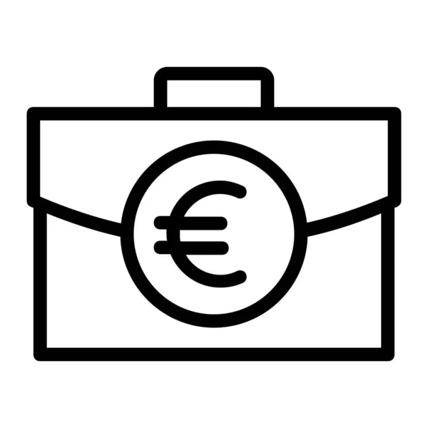 Koffer Met Euro Valuta Icoon — Stockvector