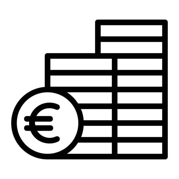 Euromunt Munt Munt Stapel Pictogram — Stockvector
