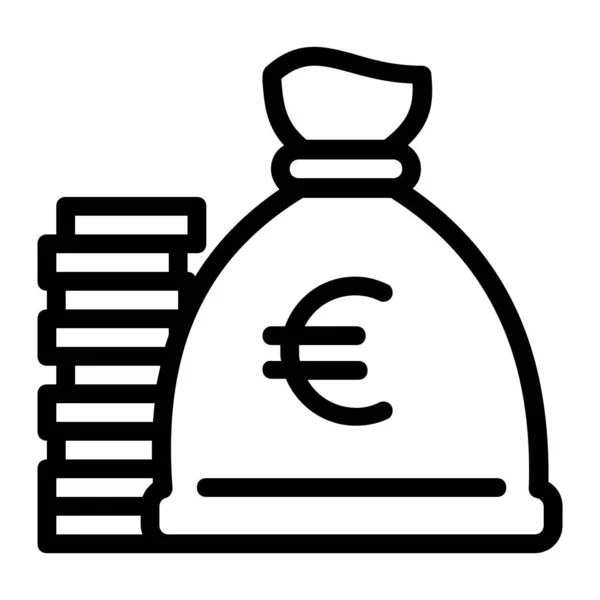Euro Moeda Dinheiro Sack Icon —  Vetores de Stock