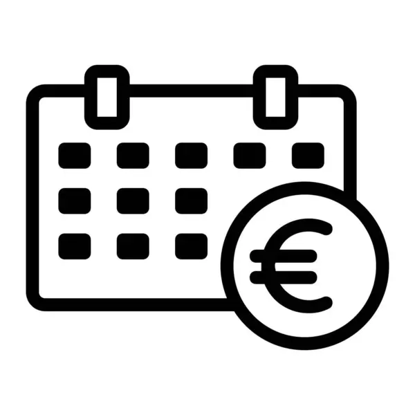 Ícone Calendário Com Símbolo Euro Depict Monthly Bill Fatura —  Vetores de Stock