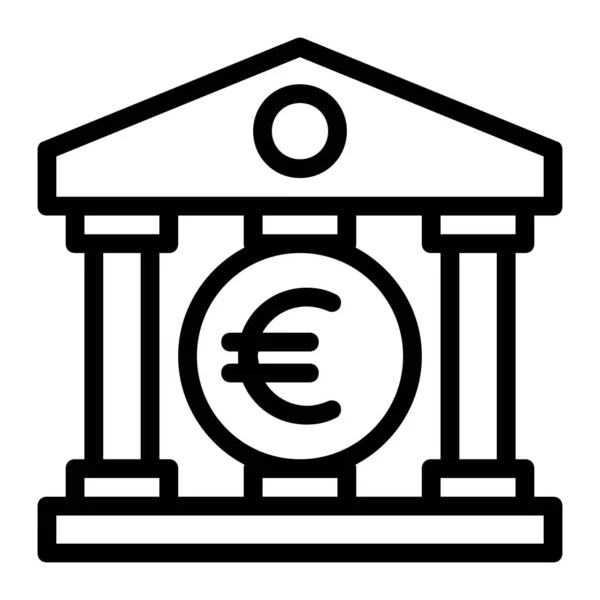 Bank Pictogram Met Euro Symbool — Stockvector