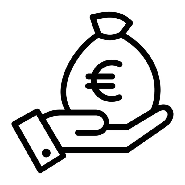 Hand Fonds Euro Money Icoon — Stockvector
