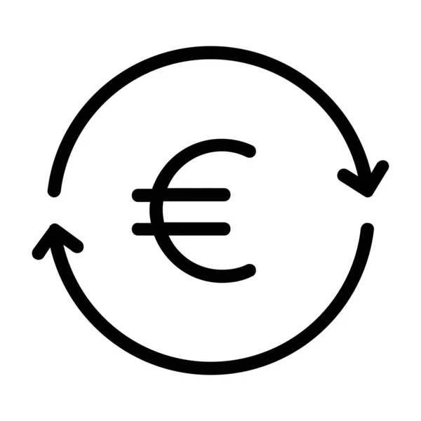 Euro Conversión Divisas Icono Cambio — Vector de stock