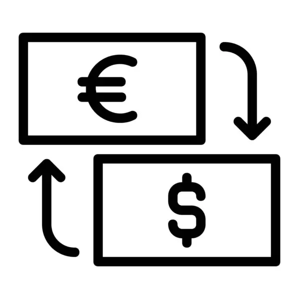 Euro Směnárna Dolarovou Ikonu — Stockový vektor