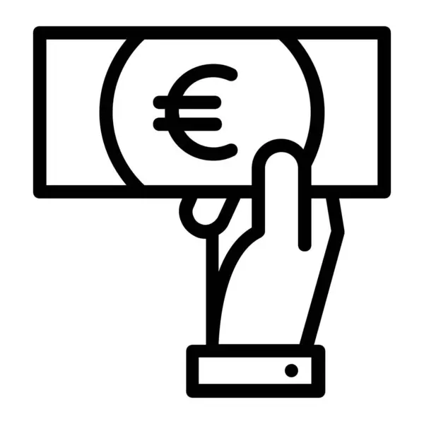 Pagar Con Euro Icono Dinero — Vector de stock