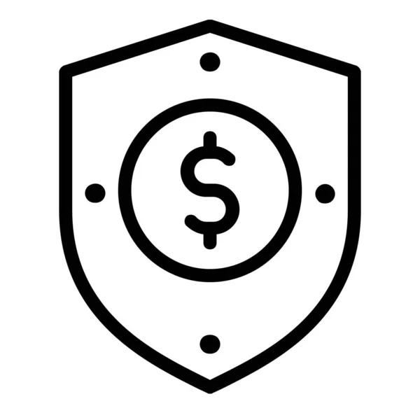 美元安全保障盾图标 — 图库矢量图片