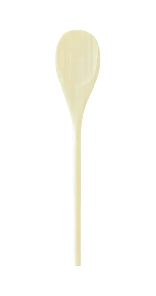 白色孤立的木制勺子 — 图库照片