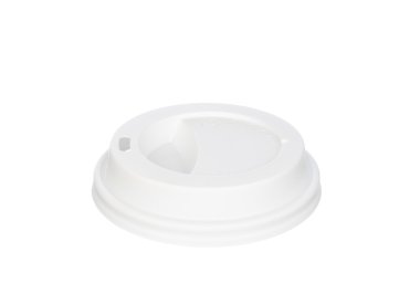 Beyaz kahve kapak üzerinde beyaz izole