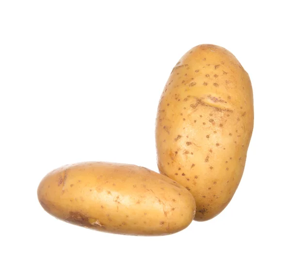 Duas batatas isoladas em branco — Fotografia de Stock