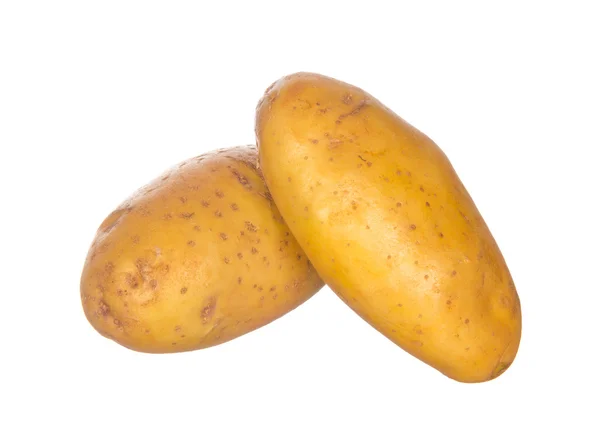 Duas batatas isoladas em branco — Fotografia de Stock