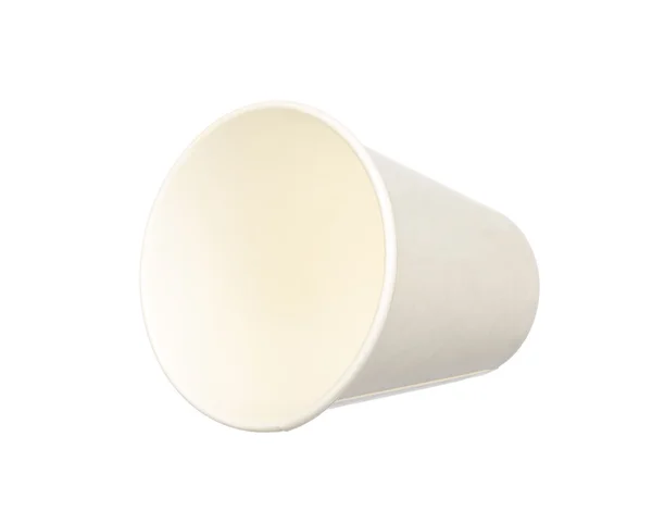 Паперова чашка ізольована на білому — стокове фото
