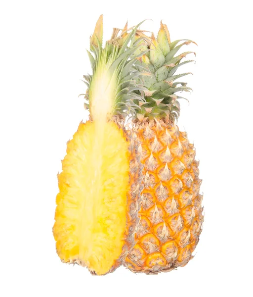 Beyaz izole doğranmış ananas Stok Fotoğraf