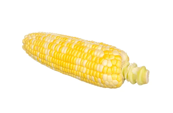 Két szín kukorica elszigetelt fehér background — Stock Fotó
