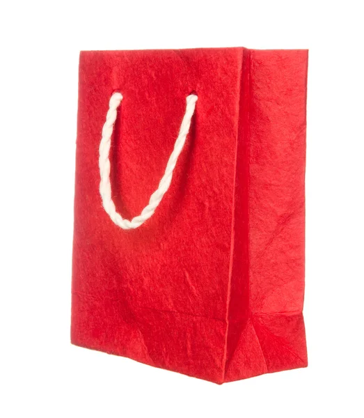 Bolsa de papel morera roja aislada sobre fondo blanco — Foto de Stock