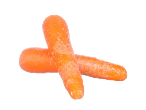 Дві морквини ізольовані на білому — стокове фото