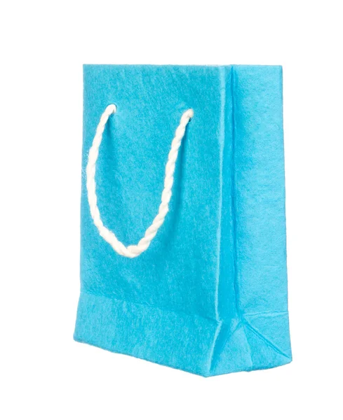 Bolsa de papel morera azul aislada en blanco — Foto de Stock