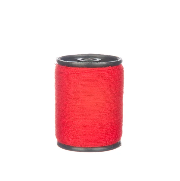 Colourful red thread isolated on white — Stock Photo, Image