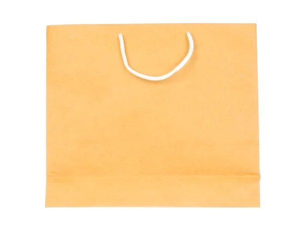 Empty brown paper bag isolated on white — Stock Photo, Image