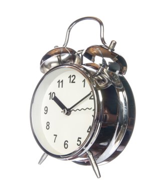 Vintage çalar saat üzerinde beyaz izole