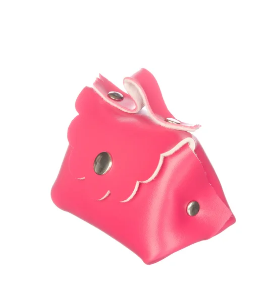 Bolso de cuero rosa aislado en blanco — Foto de Stock