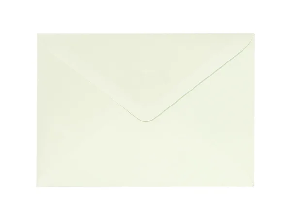 Yeşil zarf üzerinde beyaz izole — Stok fotoğraf