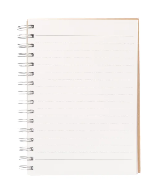Open boek met blanke pagina geïsoleerd op witte achtergrond — Stockfoto
