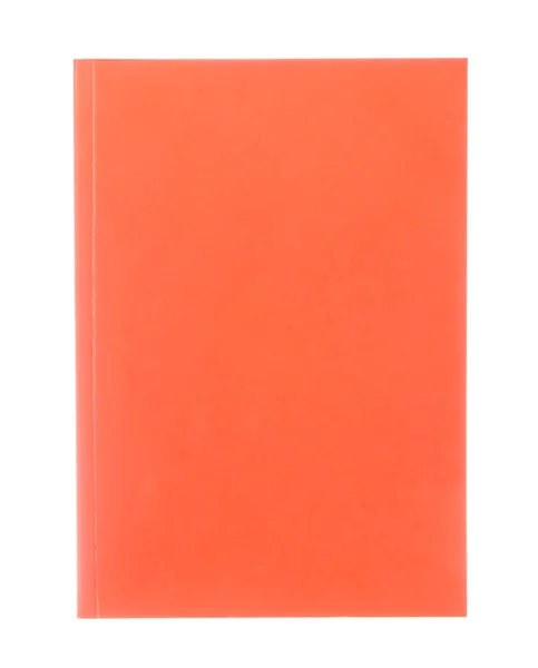 Livro laranja em branco com capa isolada em branco — Fotografia de Stock