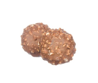 Chocolate balls isolated on white
