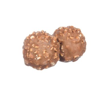 Chocolate balls isolated on white