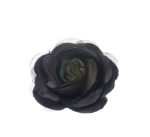Fleur noire artificielle isolée sur blanc — Photo