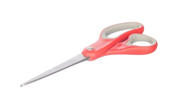 Red scissors isolated on white — Stock Photo, Image