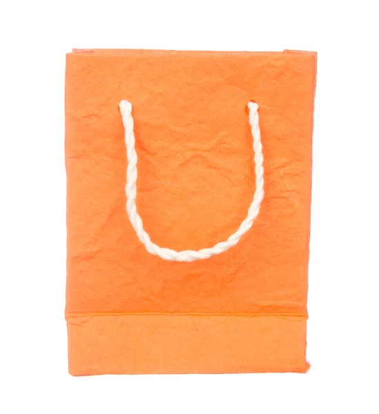 Bolsa de papel morera naranja aislada en blanco — Foto de Stock