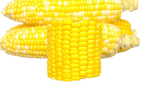 Sliced corns isolated on white — Stock Photo, Image