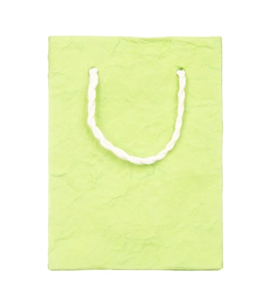 Bolsa de papel morera verde aislada en blanco — Foto de Stock